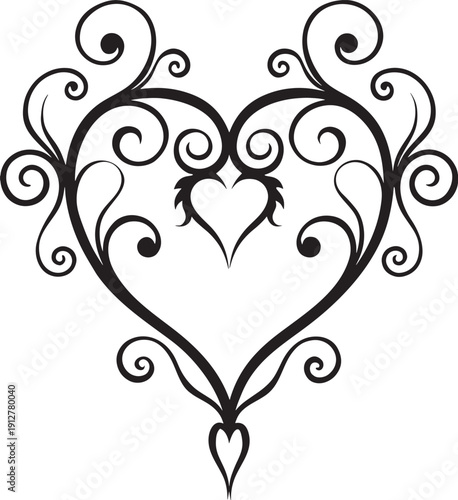 heart with floral ornament