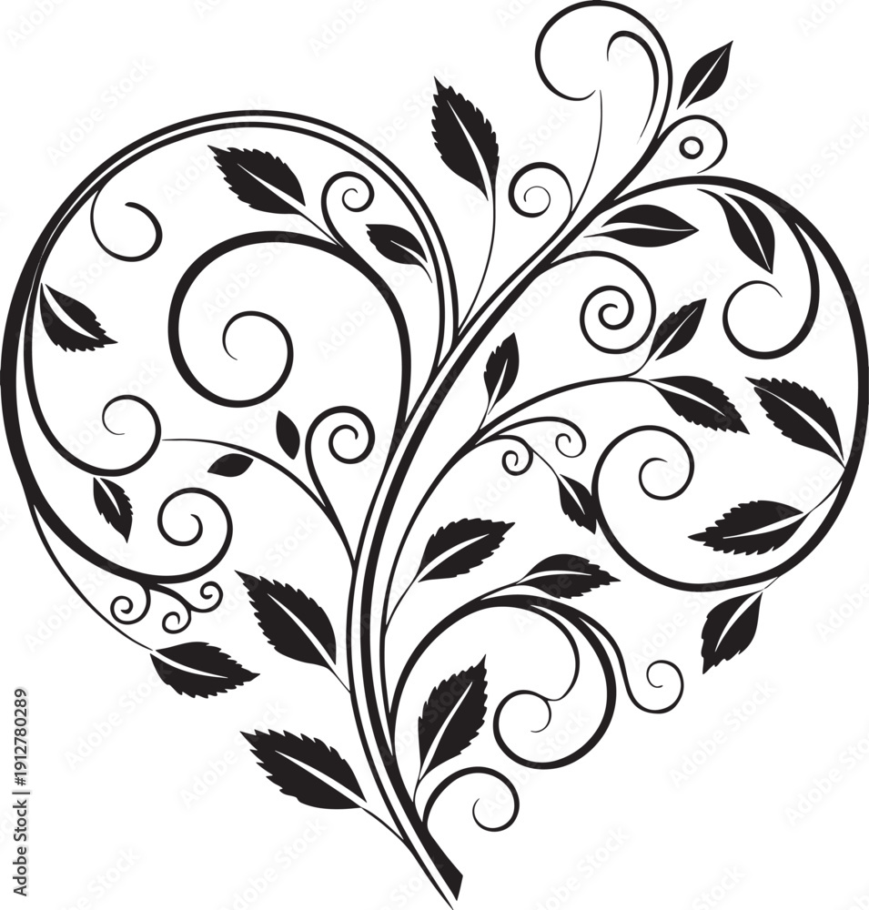 Obraz premium heart with floral ornament