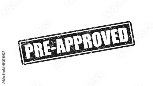 Pre-approved black stamp with grunge texture