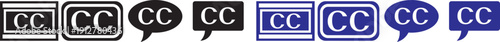 Closed caption icons. Subtitles and CC symbols. Universal Caption Symbols. accessibility, subtitles, communication symbols. Subtitles and CC symbols. Universal Caption Symbols. accessibility graphic