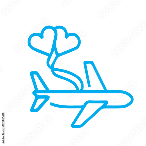 Honeymoon Travel Plane Icon