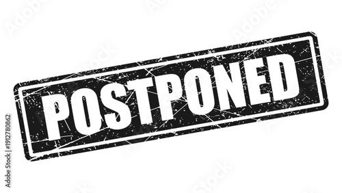 Postponed black stamp with grunge texture
