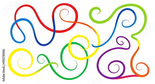 Vibrant abstract artwork featuring an intricate tangle of colorful swirling lines, evoking a sense of dynamic motion and artistic fluidity, perfect for creative backgrounds and modern design projects