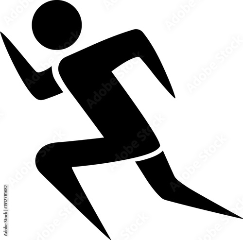 Stick Figure Runner SVG – Running Silhouette Outline Icon Vector PNG
