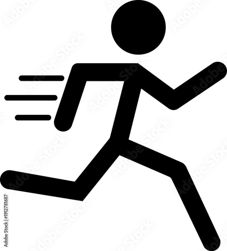 Stick Figure Runner SVG – Running Silhouette Outline Icon Vector PNG