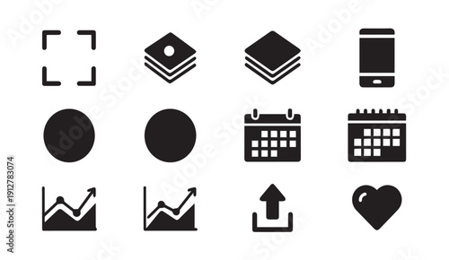 Modern business and technology icons for professional use