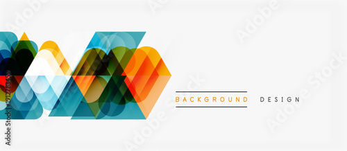 Abstract geometric shapes overlap creating vibrant color bands. Modern design element for backgrounds, banners, presentations.
