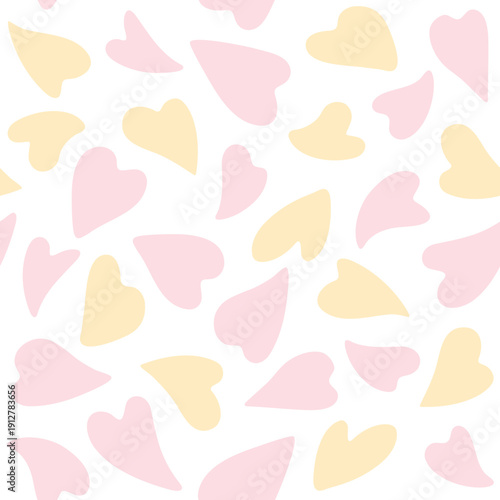 ハート柄のシームレスパターン（ピンク）