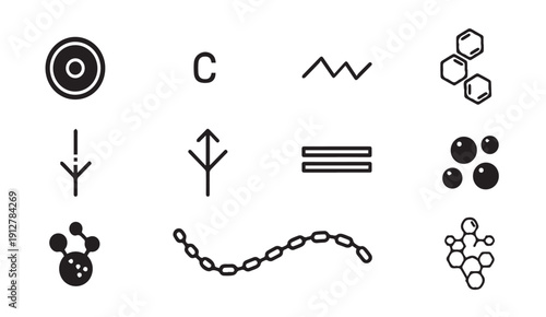 Modern geometric shapes and symbols for design and technology