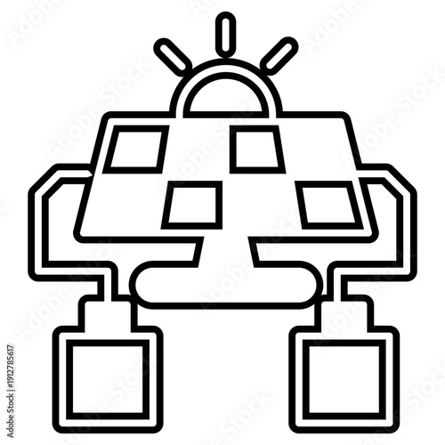 Solar cell and battery icon