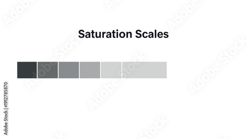 Monochromatic saturation scale with gradual light to dark shades