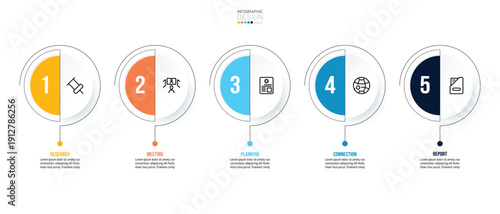 Infographic template business concept with step.