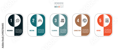 Infographic template business concept with step.