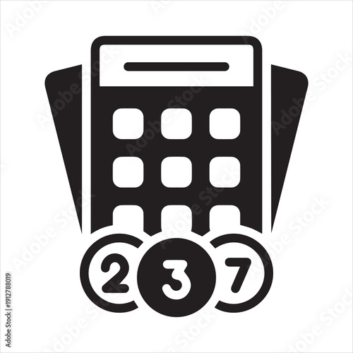 Black solid icon for bingo