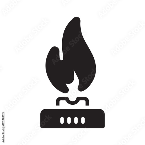 Black solid icon for natural gas
