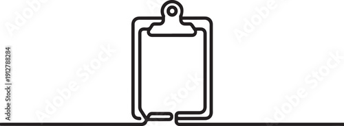 Editable stroke of set clipboard.one line victor illustration in white Background