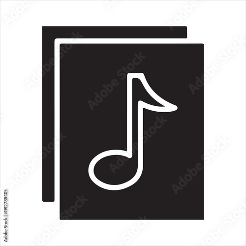 Music note silhouette vector icon illustration