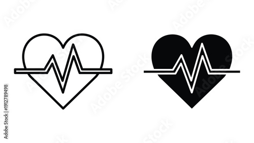 Heartbeat icon set