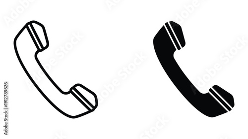 Black and white illustration of old fashioned telephone receivers