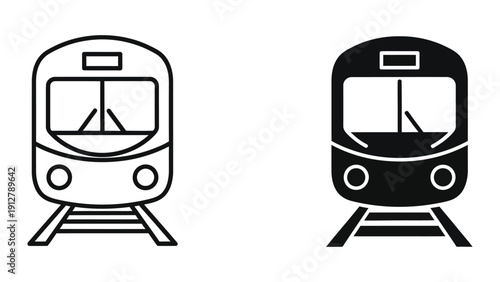 Subway train icon set