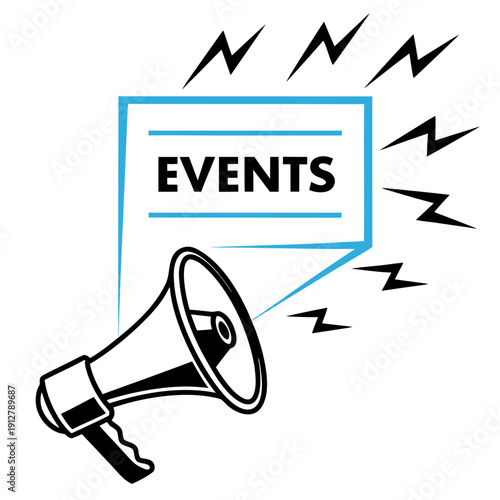 A megaphone with a speech bubble announcing events Vector