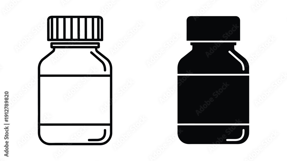 Fototapeta premium Medical bottles icon set