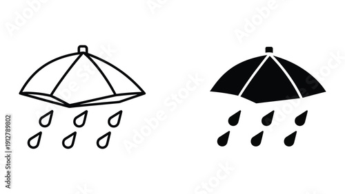 Umbrellas in the rain