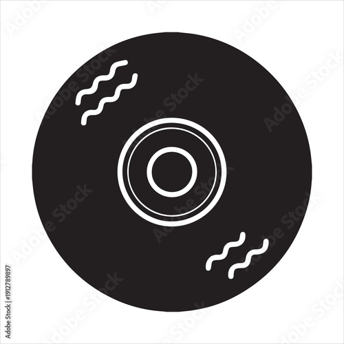 Vinyl record silhouette vector icon illustration