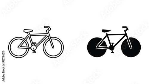 Bicycle silhouettes on white background