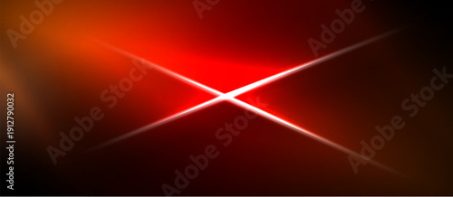 Bright red light flare dominates image. Dark background creates strong contrast, emphasizing central glow. Vivid, intense energy radiates outward.
