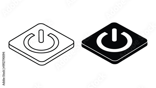 Power button icons in different states