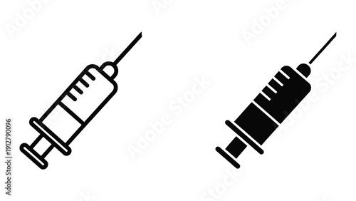 Medical syringe icons set