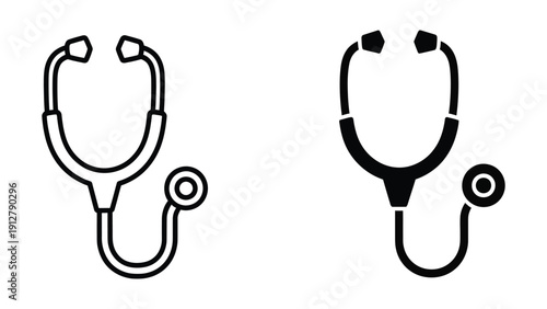 Stethoscope icons in outline and filled styles