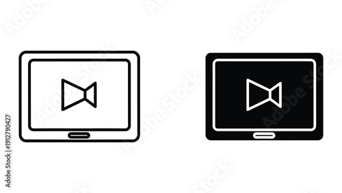 Laptop with play button icon