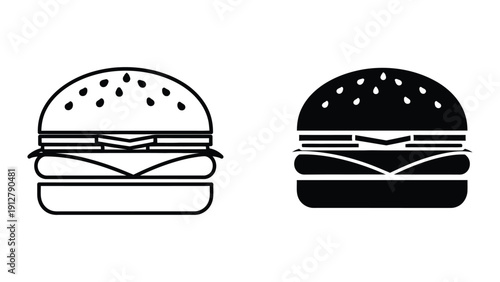 Burger icons in black and white