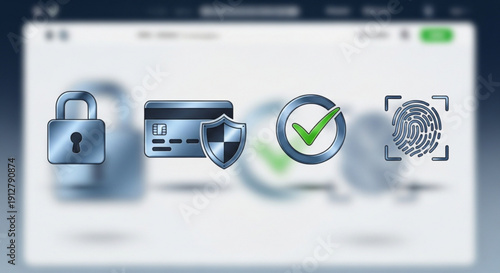 Online security icons for safe internet access and data protection