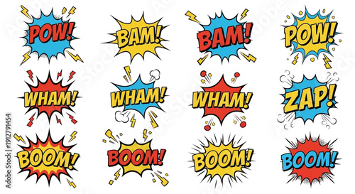 Comic Book Sound Effects Explosions - POW BAM WHAM BOOM ZAP