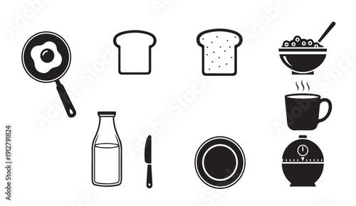 Delicious breakfast icons for your morning routine