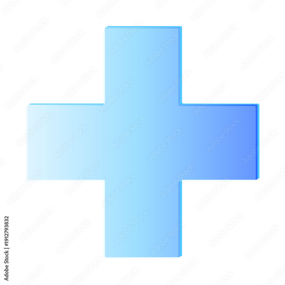Fototapeta premium 3D Icon Medical Plus Cross Health Care Emergency Symbol Isolated High Quality Render Transparent Background