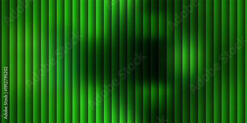 Green reeded glass texture with vertical lines. Translucent green glass surface for modern design and architecture.eps,10