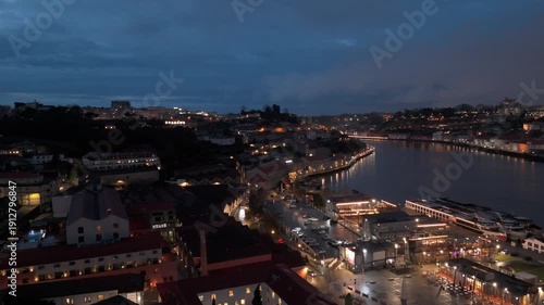 Wallpaper Mural Night view of Porto riverside and Douro River with illuminated buildings Torontodigital.ca