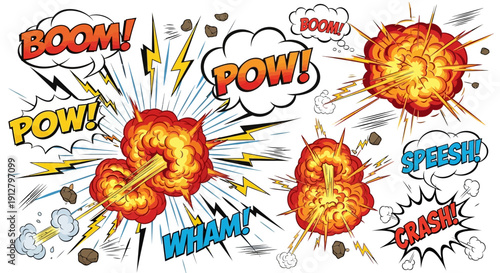 Comic Book Explosions and Sound Effects: Pow, Boom, Wham, Crash, Speesh!