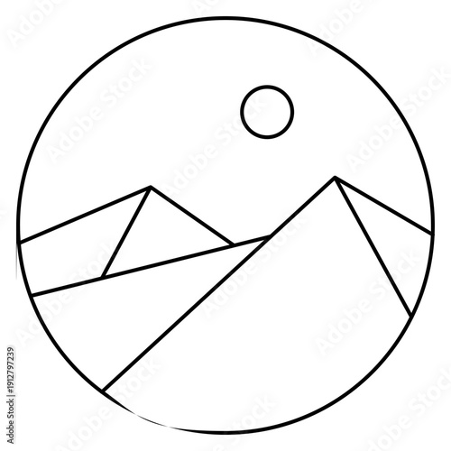 Minimalist Mountain Landscape Icon