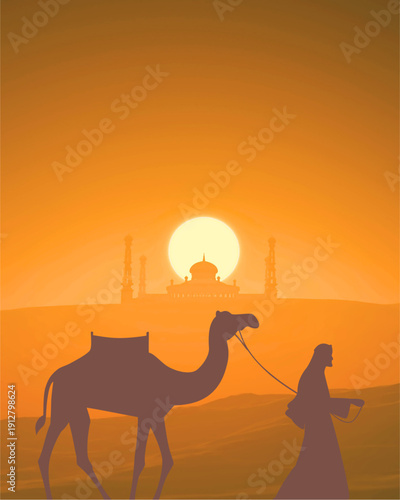 Al Isra Wal Miraj background. isra miraj celebration. The holy journey of the Prophet Muhammad SAW.