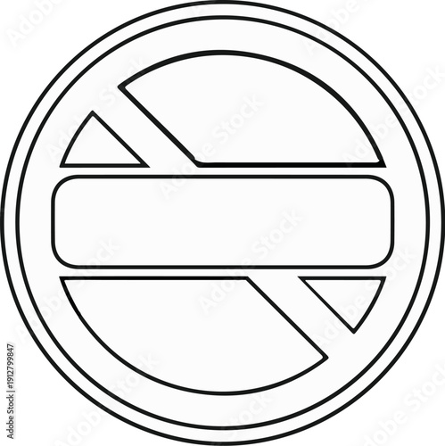 Abstract circular symbol with a central horizontal bar