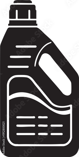 Vector illustration set of a spray bottle, spray can, and water bottle designed as Japanese style black icons with kanji elements