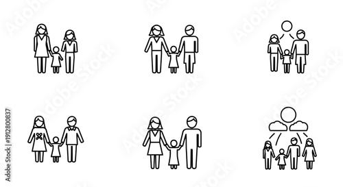 Family Icons: Diverse Representations of Parents and Children in Various Styles