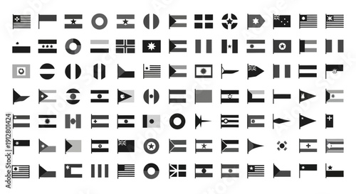 Collection of National Flags Icons, Vector Set of World Country Symbols
