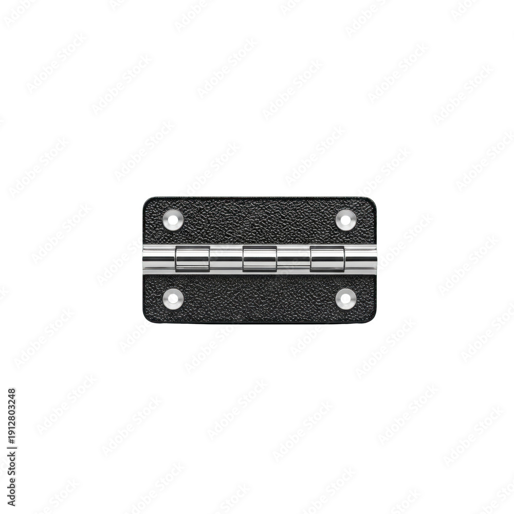 Fototapeta premium Metal hinge isolated on a black background