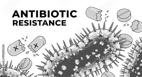 Antibiotic Resistance Concept - Bacteria Surviving Medical Treatment